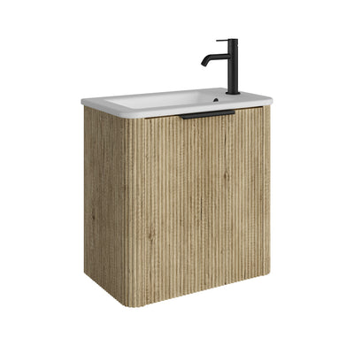Fienza Minka Mini 550 Wall Hung Vanity Right Hand Tap Scandi Oak
