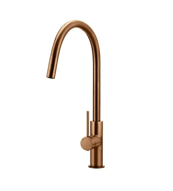 Meir Round Piccola Pull Out Kitchen Mixer Tap Lustre Bronze