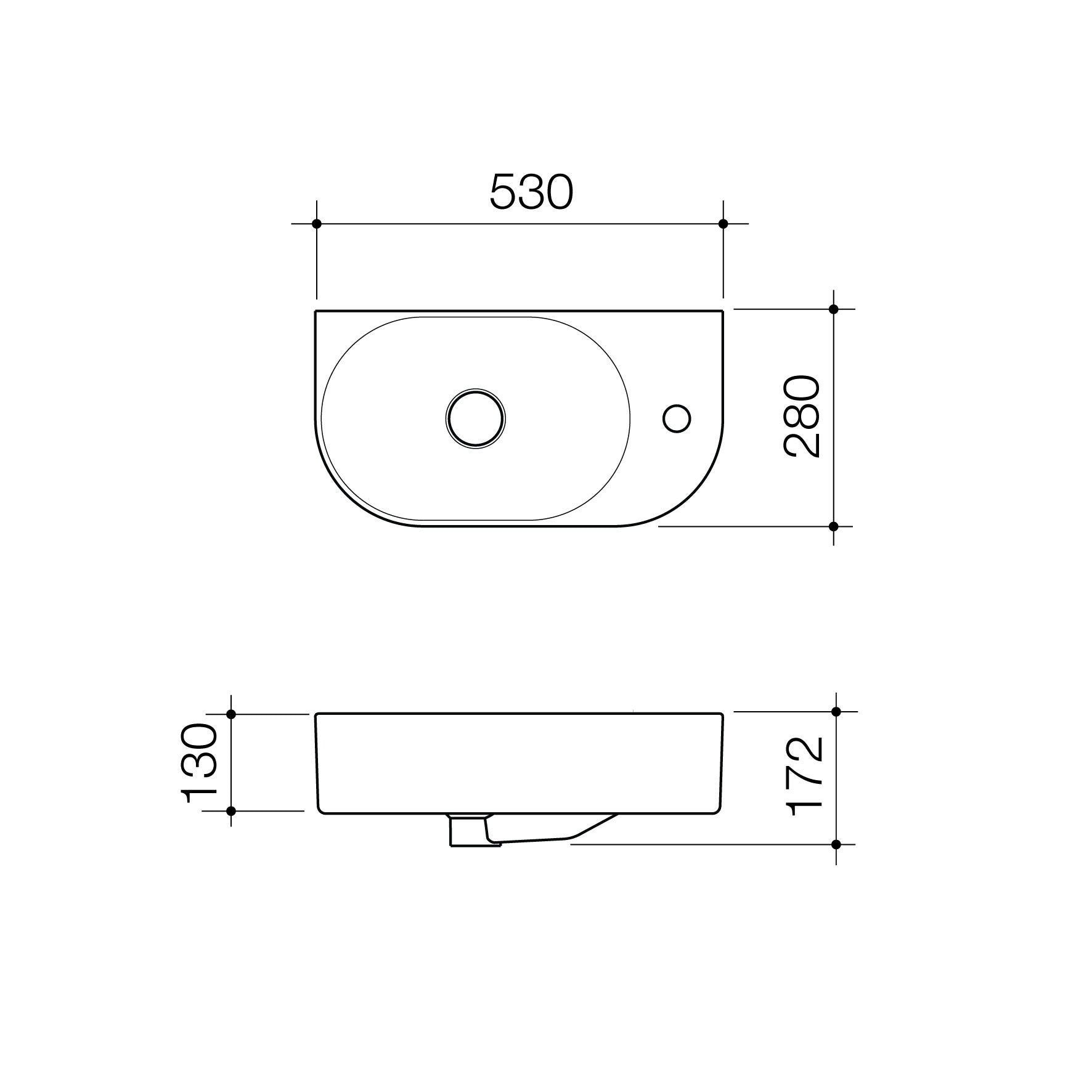 Caroma Liano II Hand Wall Basin 1TH