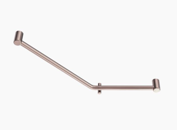 Nero Mecca Care 32mm Ambulant 45 Degree Bent Tube Grab Rail 450X650mm Brushed Bronze