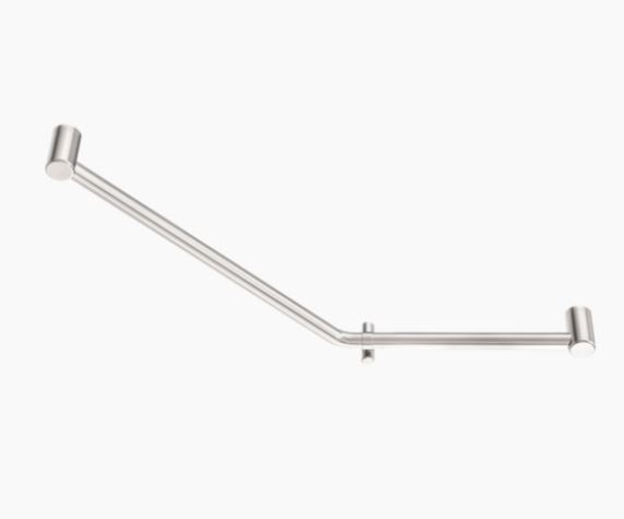Nero Mecca Care 32mm Ambulant 45 Degree Bent Tube Grab Rail 450X650mm Brushed Nickel