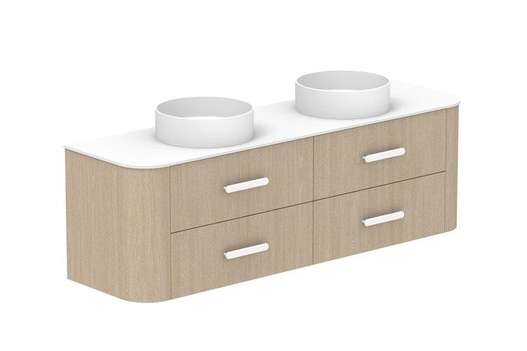 Adp Thea Curved Wall Hung Vanity Durasein Benchtop