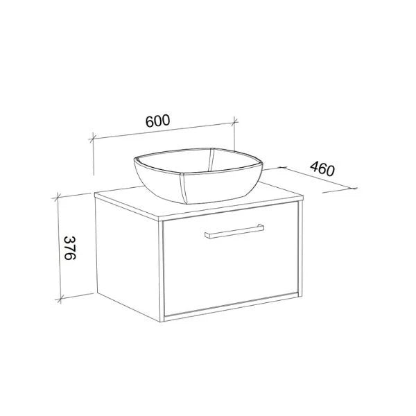 Timberline Delaware Wall Hung Vanity Unit Above Counter Basin