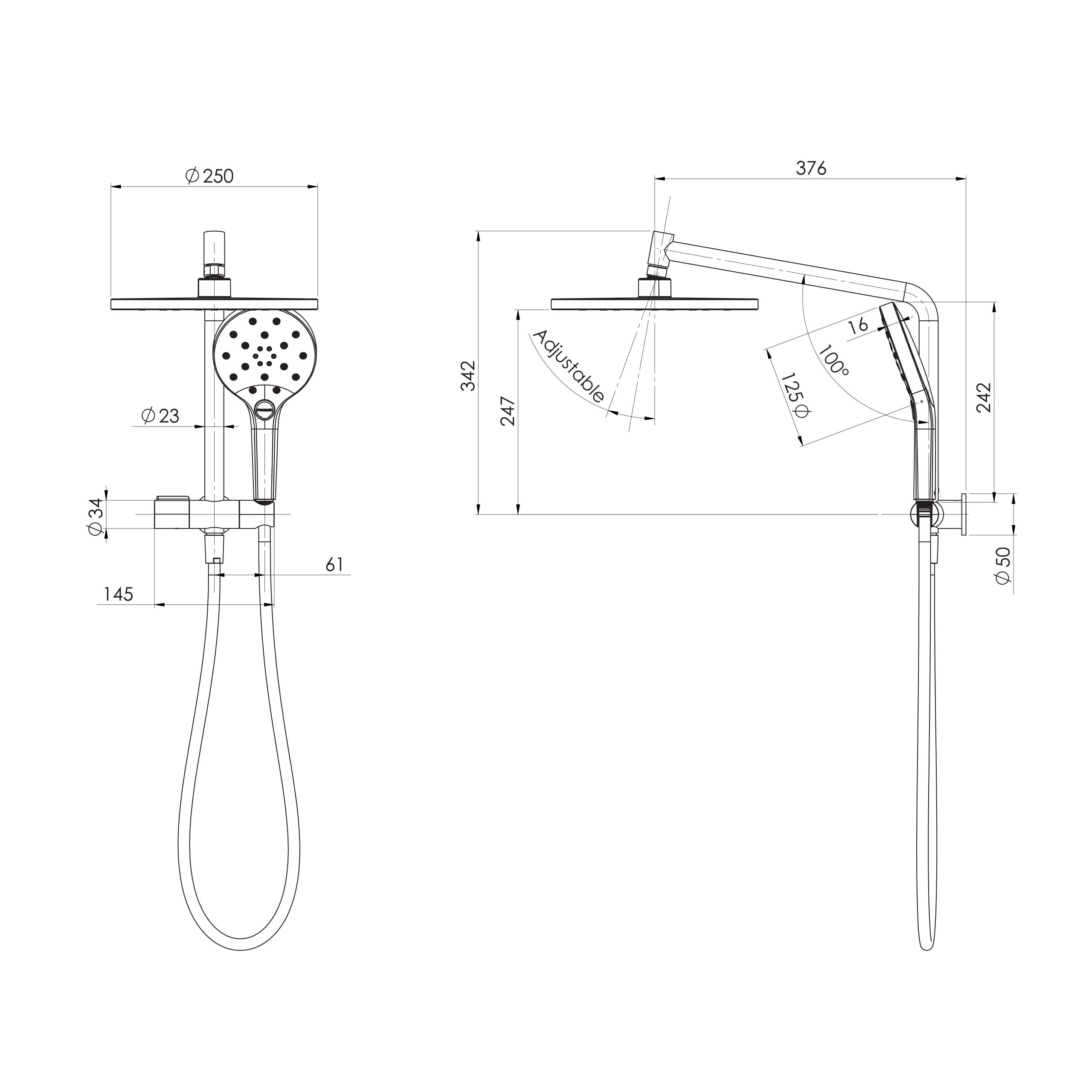 Phoenix Ormond Compact Twin Shower Brushed Carbon