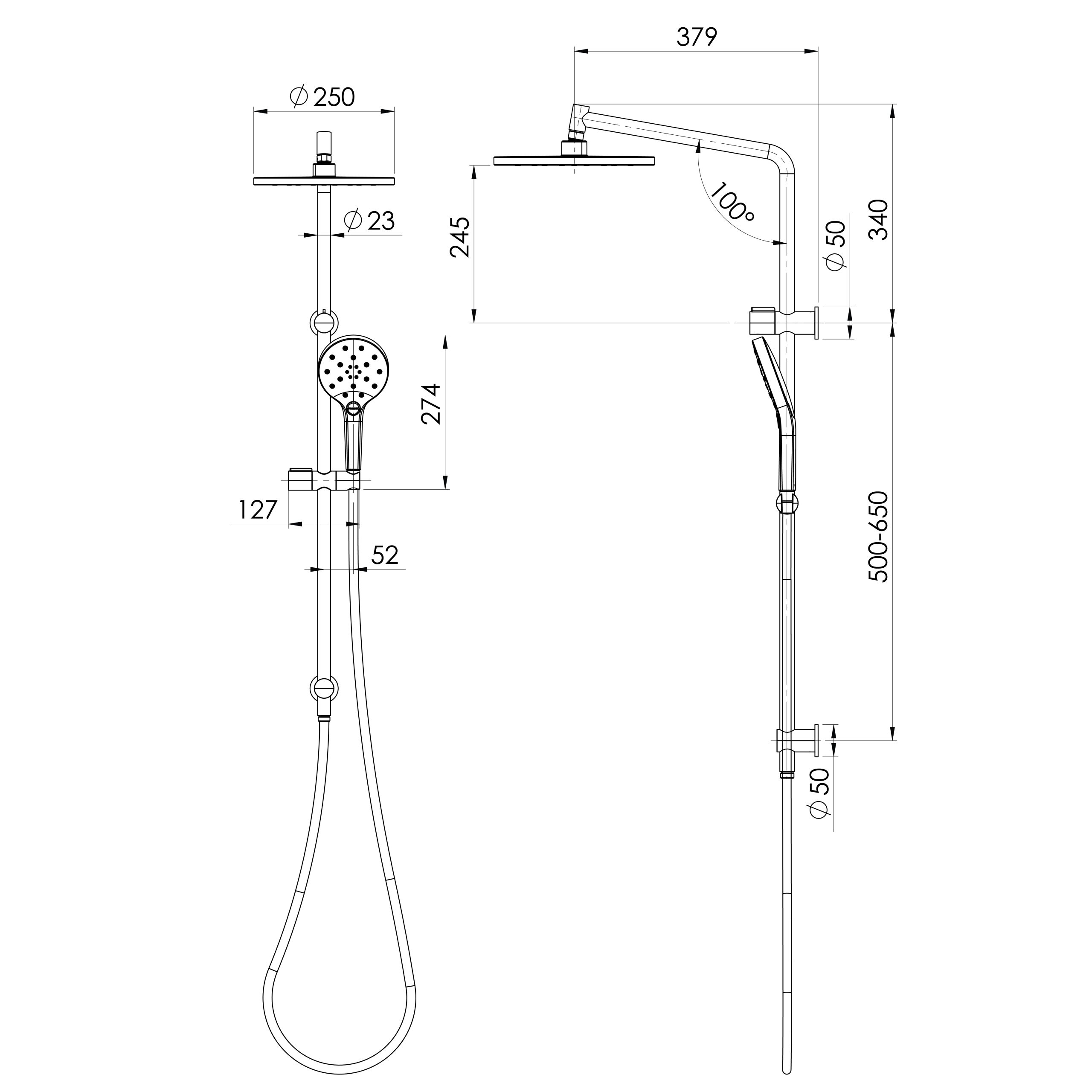 Phoenix Ormond Twin Shower Brushed Carbon