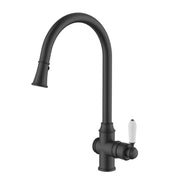 Modern National Bordeaux Pull-Out Kitchen Mixer - Matte Black