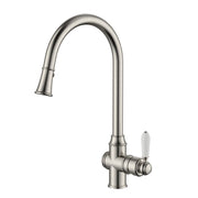 Modern National Bordeaux Pull-Out Kitchen Mixer - Brushed Nickel