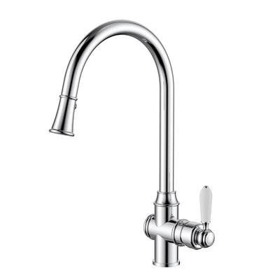 Modern National Bordeaux Pull-Out Kitchen Mixer - Chrome