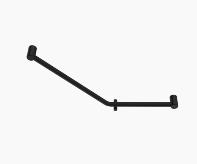 Nero Mecca Care 32mm Ambulant 45 Degree Bent Tube Grab Rail 450X650mm Matte Black