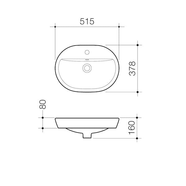 Track Inset Basin 1TH White