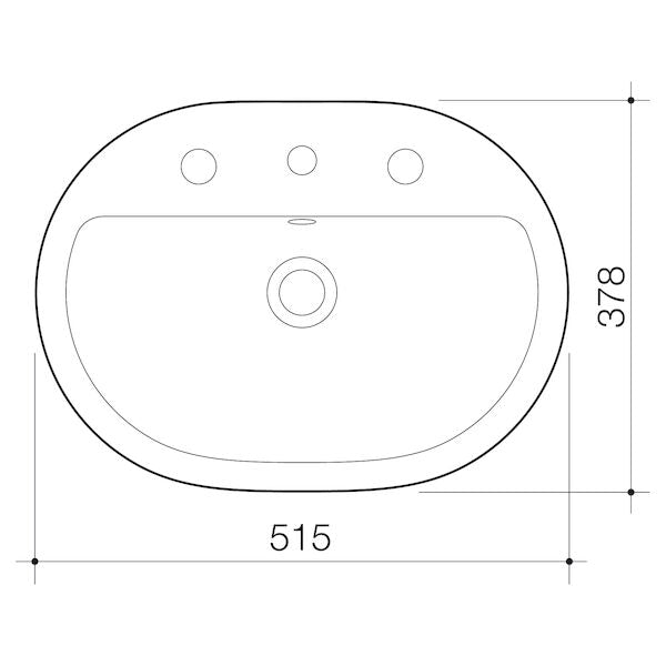 Track Inset Basin 1TH White