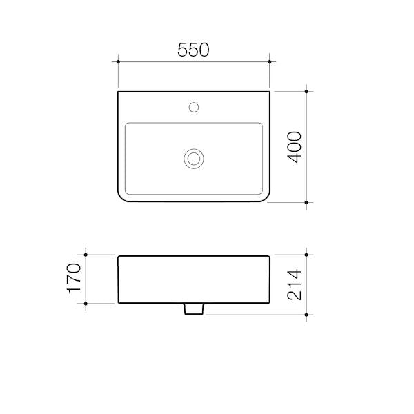 Cubus Wall Basin 1TH