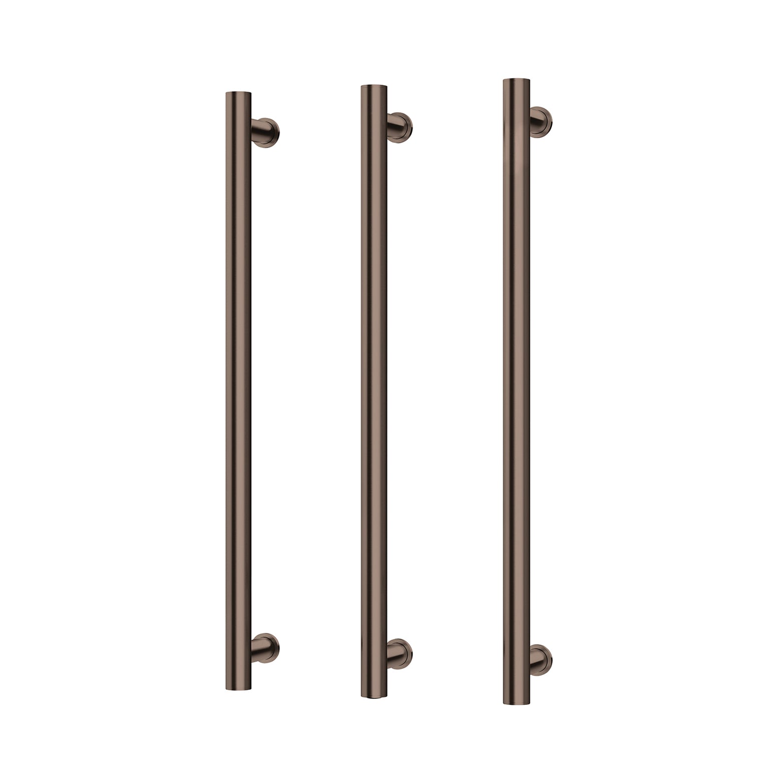 Phoenix Heated Triple Towel Rail Round 800mm Brushed Bronze