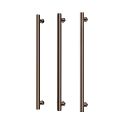 Phoenix Heated Triple Towel Rail Round 800mm Brushed Bronze