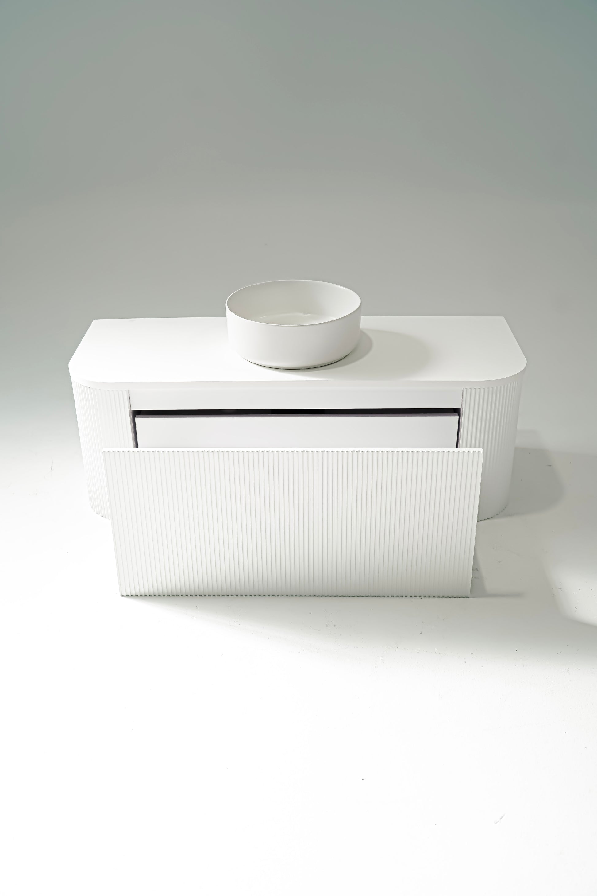 1200mm Portofino White Flute Vanity Unit
