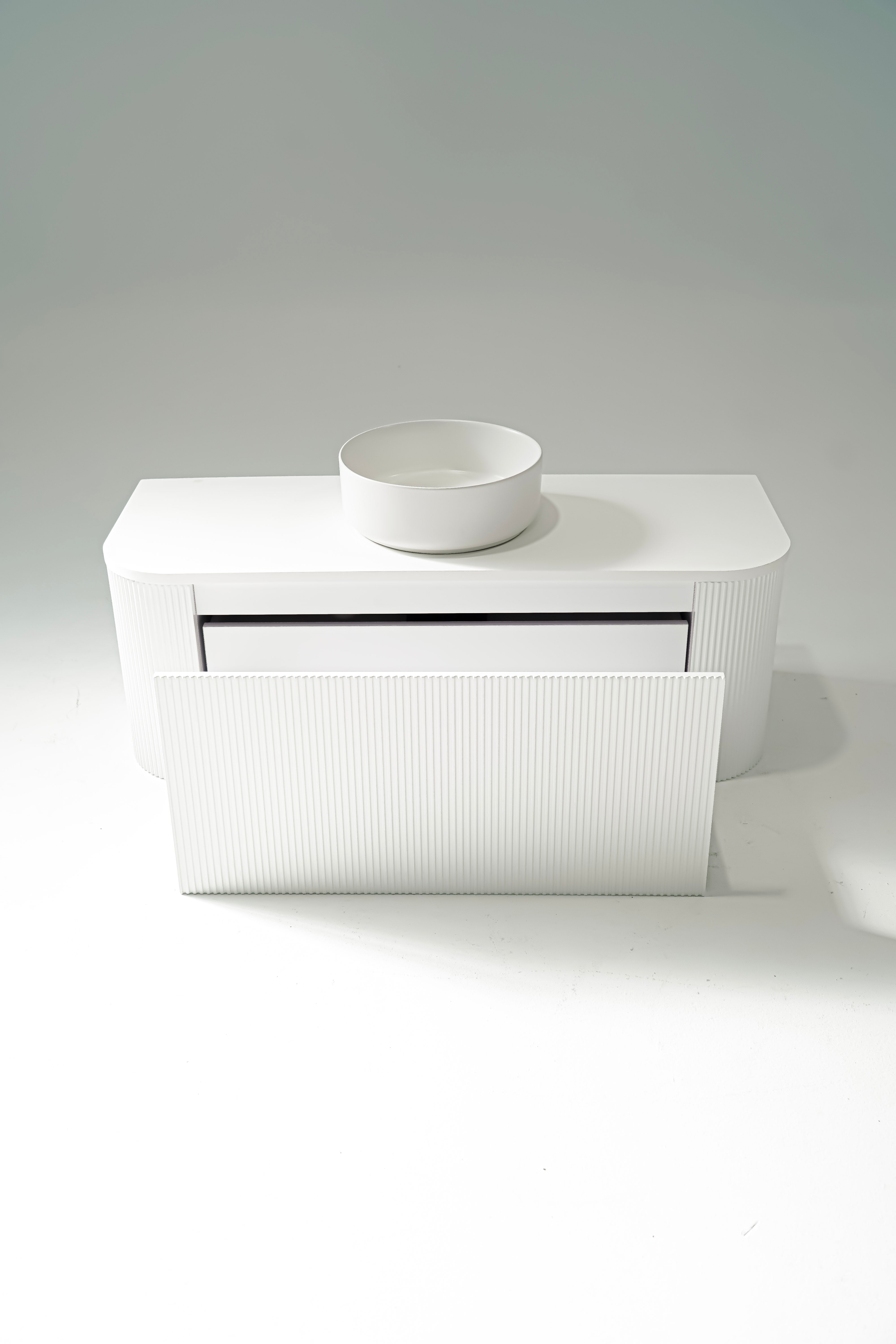 1200mm Portofino White Flute Vanity Unit