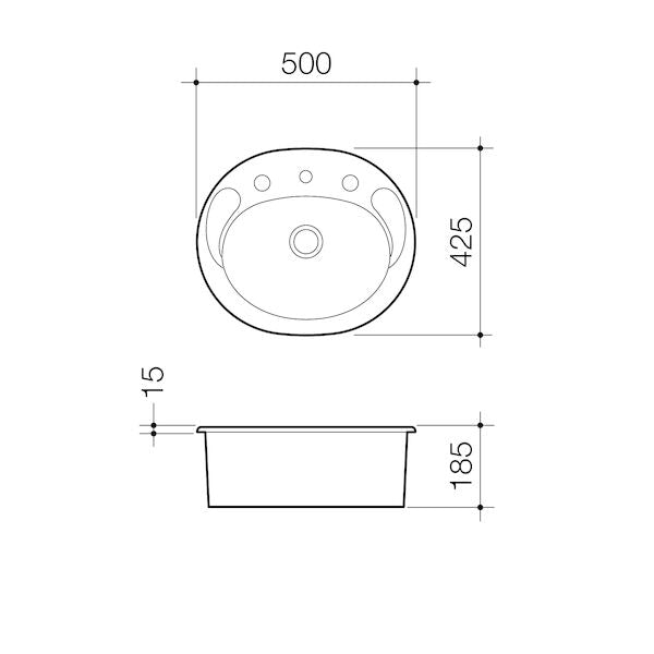 Concorde Vanity Basin 3TH White