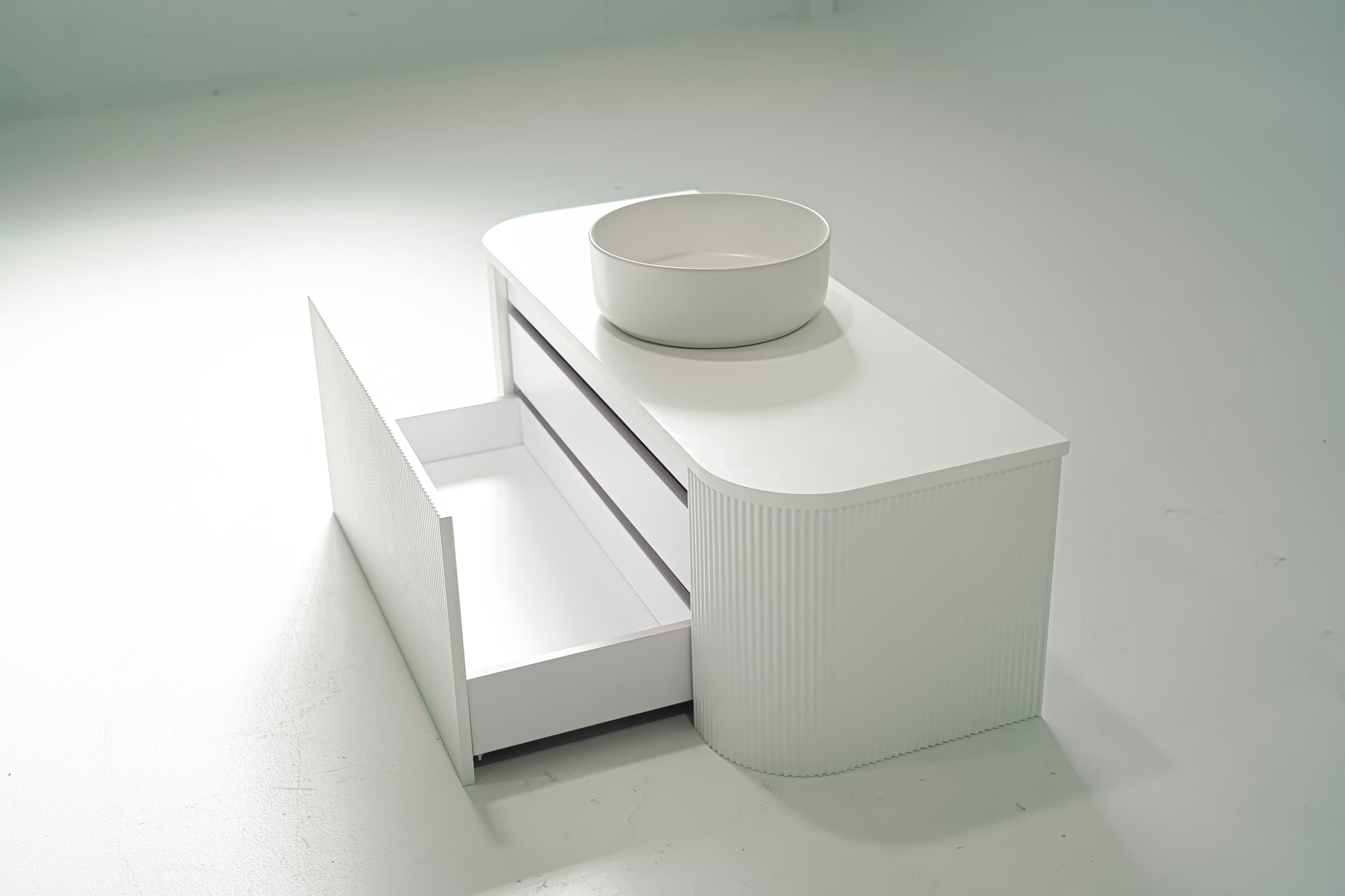 1200mm Portofino White Flute Vanity Unit