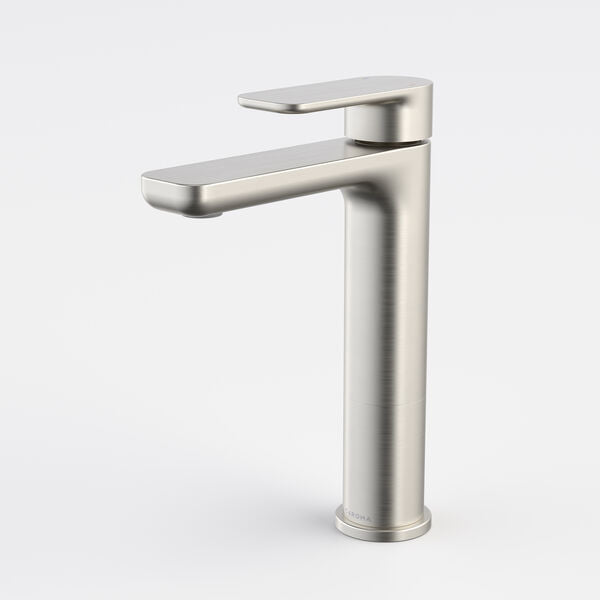 Caroma Luna II Mid Basin Mixer - Brushed Nickel