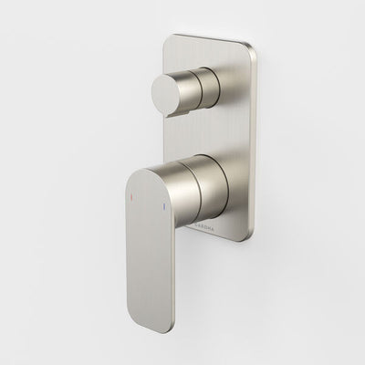 Caroma Luna II EasySwitch Bath/Shower Mixer with Diverter - Brushed Nickel (Complete Kit)