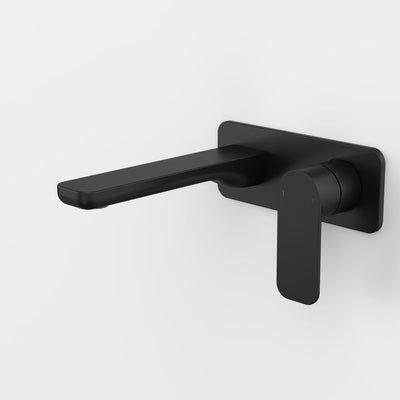 Caroma Luna II EasySwitch Wall Basin/Bath Mixer 180mm - Black (Complete Kit)