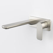 Caroma Luna II Wall Basin/Bath Mixer 220mm - Brushed Nickel