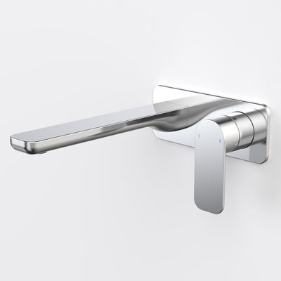 Caroma Luna II EasySwitch Wall Basin/Bath Mixer 220mm - Chrome (Complete Kit)