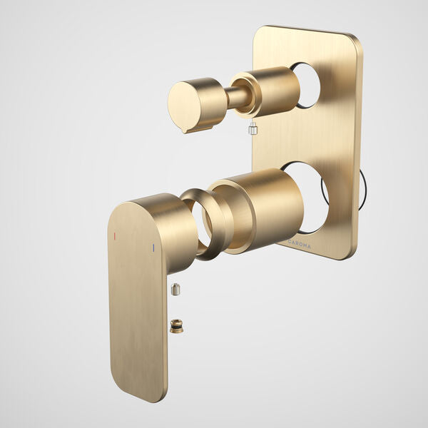 Caroma Luna II Bath/Shower Mixer with Diverter Trim Kit - Brushed Brass