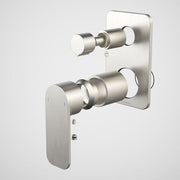 Caroma Luna II Bath/Shower Mixer with Diverter Trim Kit - Brushed Nickel