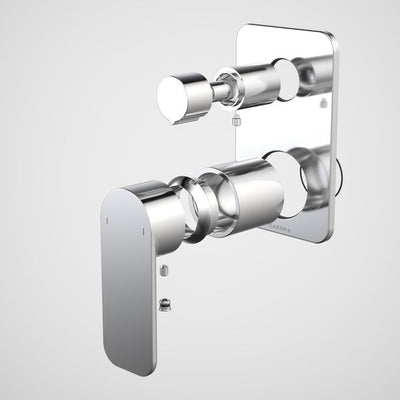 Caroma Luna II EasySwitch Bath/Shower Mixer with Diverter - Trim Kit - Chrome (In Wall Body not included)