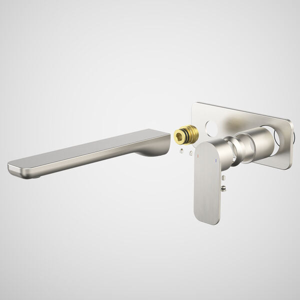 Caroma Luna II Wall Basin/Bath Mixer 220mm Trim Kit - Brushed Nickel
