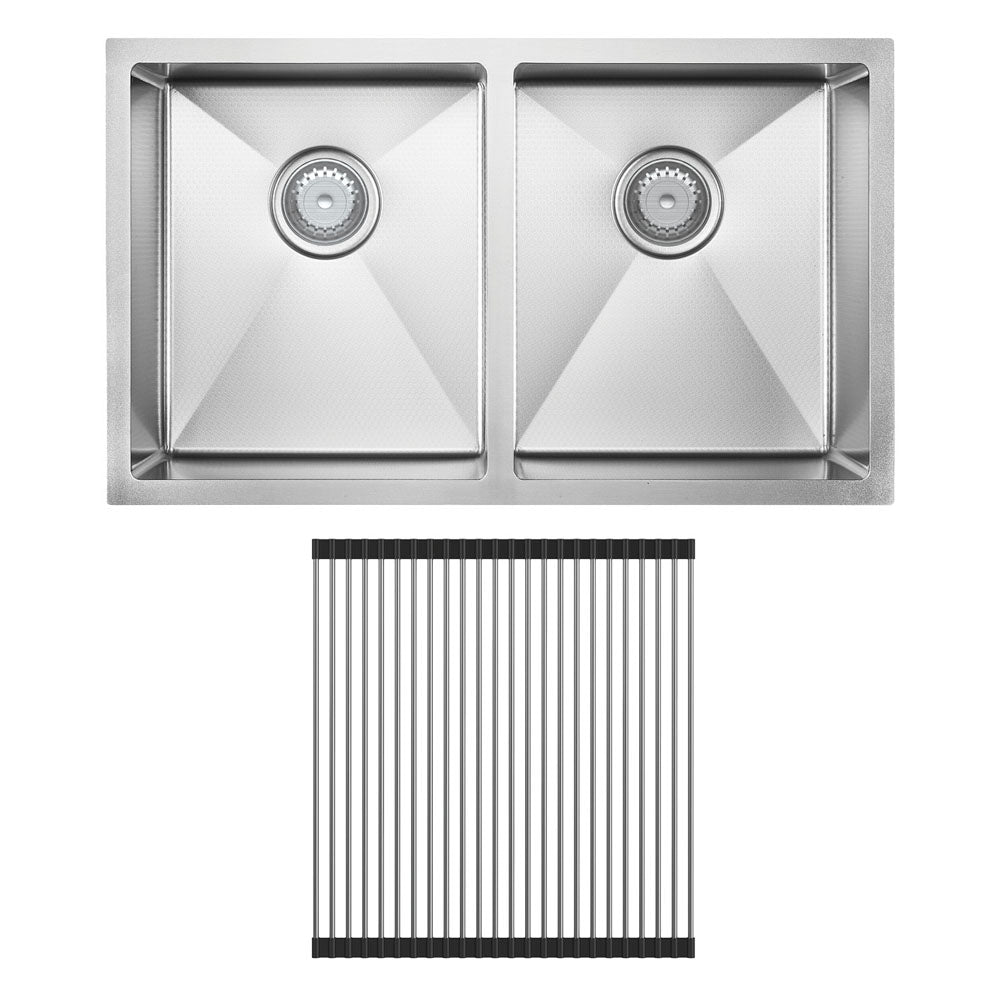 Fienza Hana 27/27 Double Bowl Anti Scratch Kitchen Sink