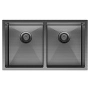 Hana 27L/27L Double Kitchen Sink, PVD Carbon Metal