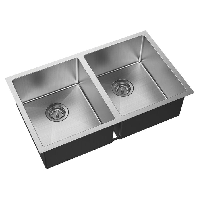 Hana 27L/27L Double Kitchen Sink, Stainless Steel
