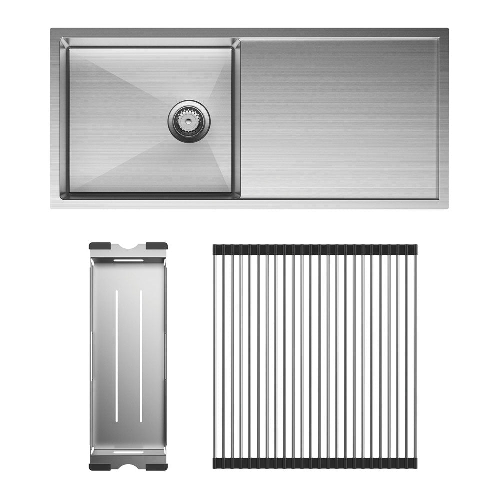 Hana 36L Single Kitchen Sink with Drainer Kit – Designer Bathware