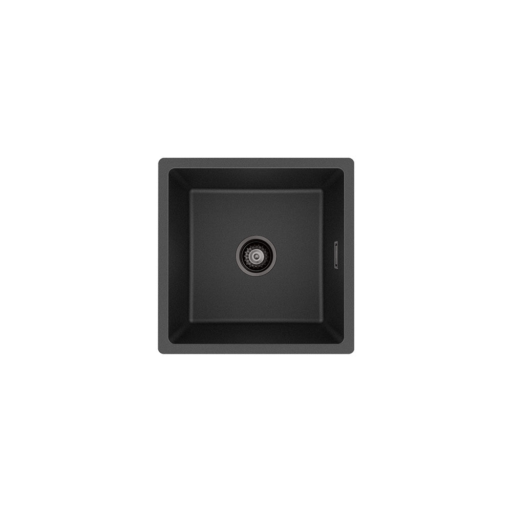 Fienza Kuro Granite 33L Single Bowl Kitchen Sink Matte Black