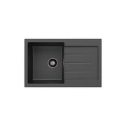 Fienza Kuro Granite 32L Single Kitchen Sink with Drainer Matte Black
