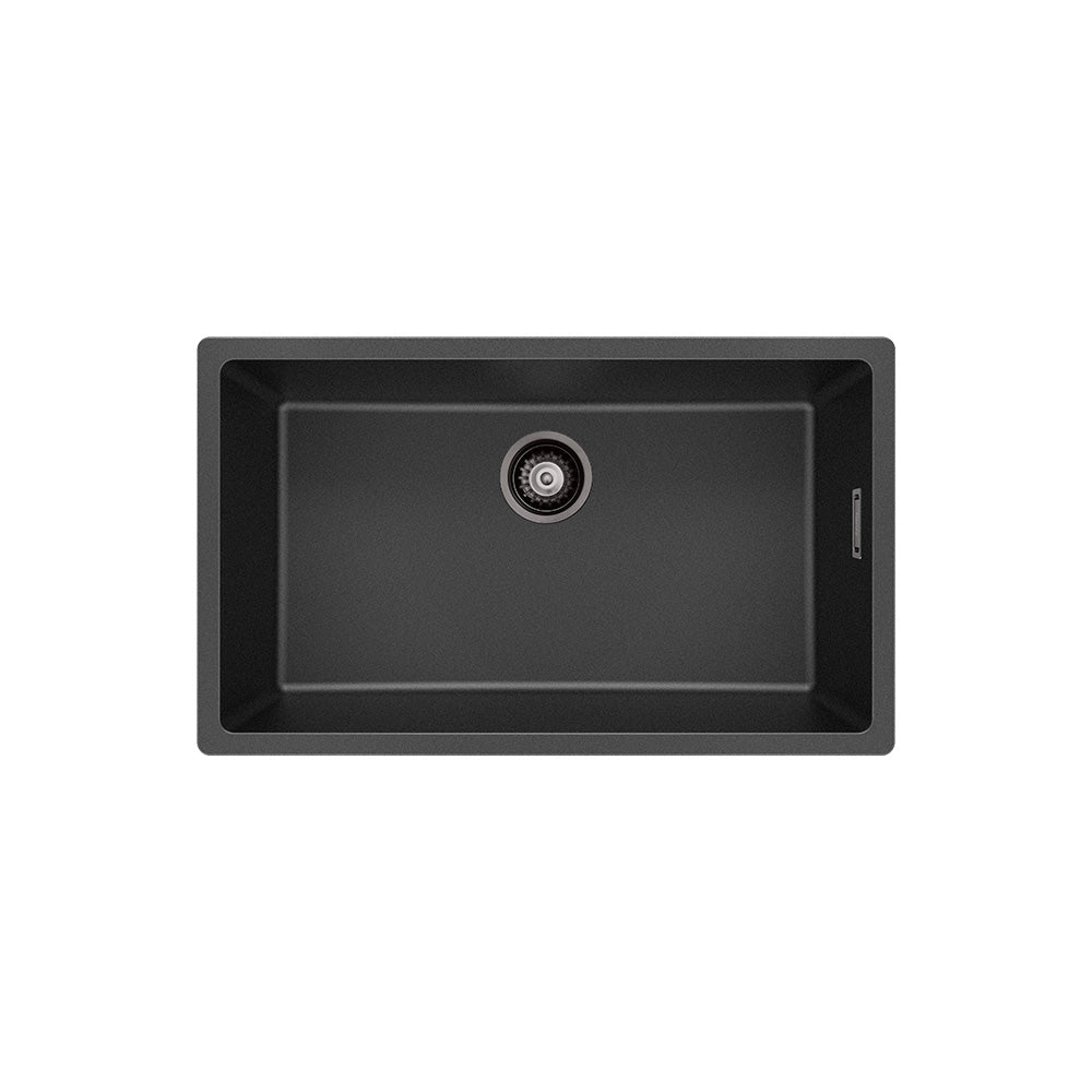 Fienza Kuro Granite 53L Single Bowl Kitchen Sink Matte Black