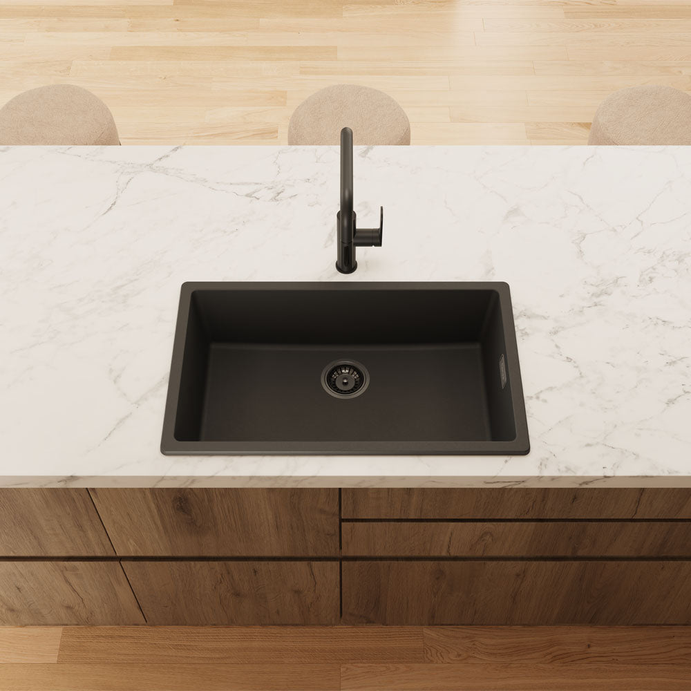 Kuro Granite 53L Single Bowl Kitchen Sink Matte Black