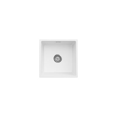 Fienza Kuro Granite 29L Single Bowl Kitchen Sink Matte White