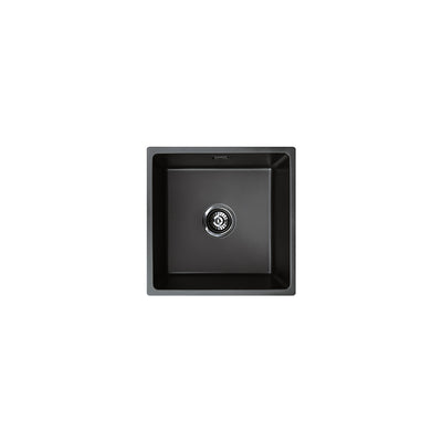 Fienza Kuro Granite 29L Single Bowl Kitchen Sink Matte Black