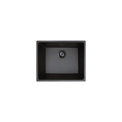 Fienza Kuro Granite 39L Single Bowl Kitchen Sink Matte Black