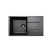 Kuro Granite 39L Single Kitchen Sink with Drainer Matte Black