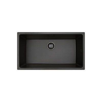 Fienza Kuro Granite 59L Single Bowl Kitchen Sink Matte Black