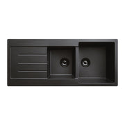 Kuro Granite 29L/19L Double Kitchen Sink with Drainer Matte Black