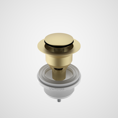 Caroma Basin Pop Up Disc Plug & Waste Long - Brushed Brass