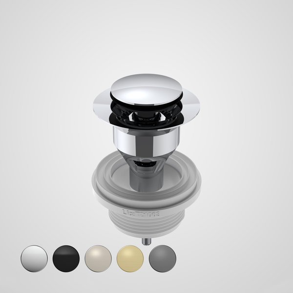 Caroma Basin Pop Up Disc Plug & Waste Long - Chrome