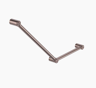 Nero Mecca Care 32mm Ambulant Toilet Grab Rail 45 Degree 750X450mm Brushed Bronze