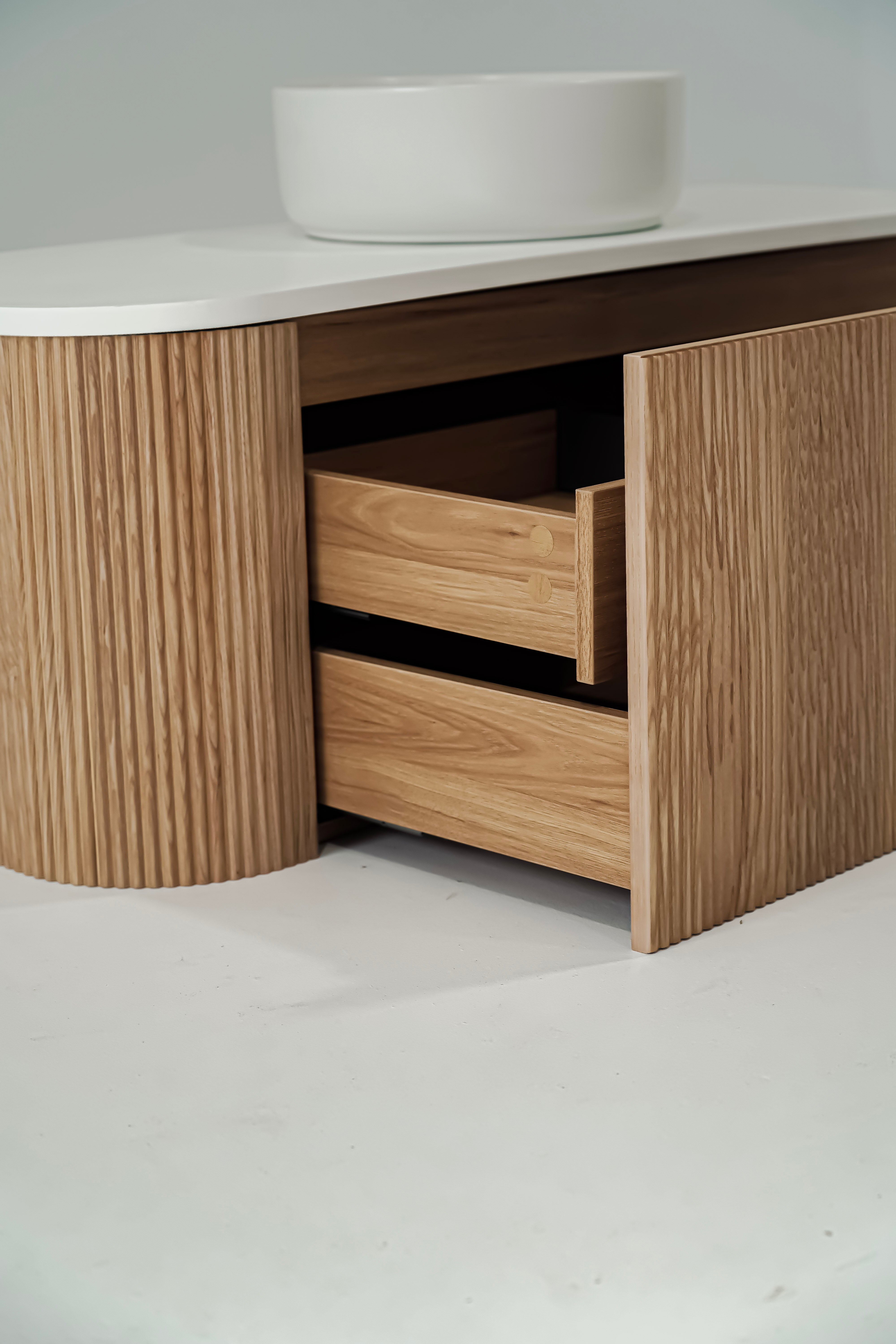 1200mm Portofino Oak Flute Vanity Unit