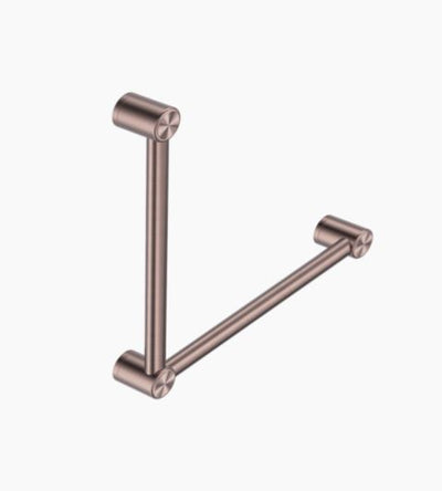 Nero Mecca Care 32mm Ambulant Toilet Grab Rail 90 Degree 450X450mm Brushed Bronze